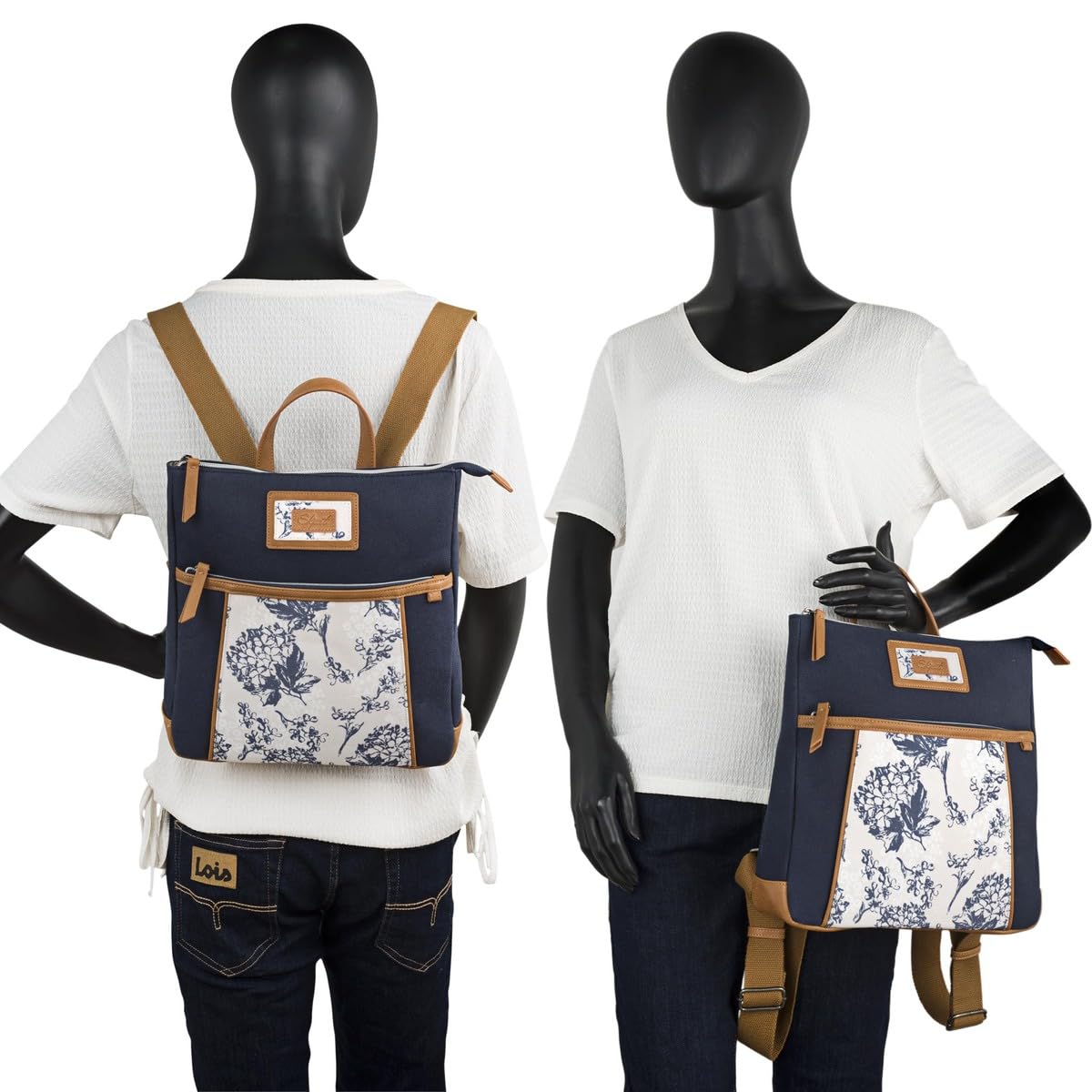 SKPAT - Bolso Mochila Mujer Elegante Tipo Casual Moderna Para Vestir Mochilas Mujer Estilo Urbano Mochila Negra Mujer Pequeña Ideal Para Uso Diario, Marino