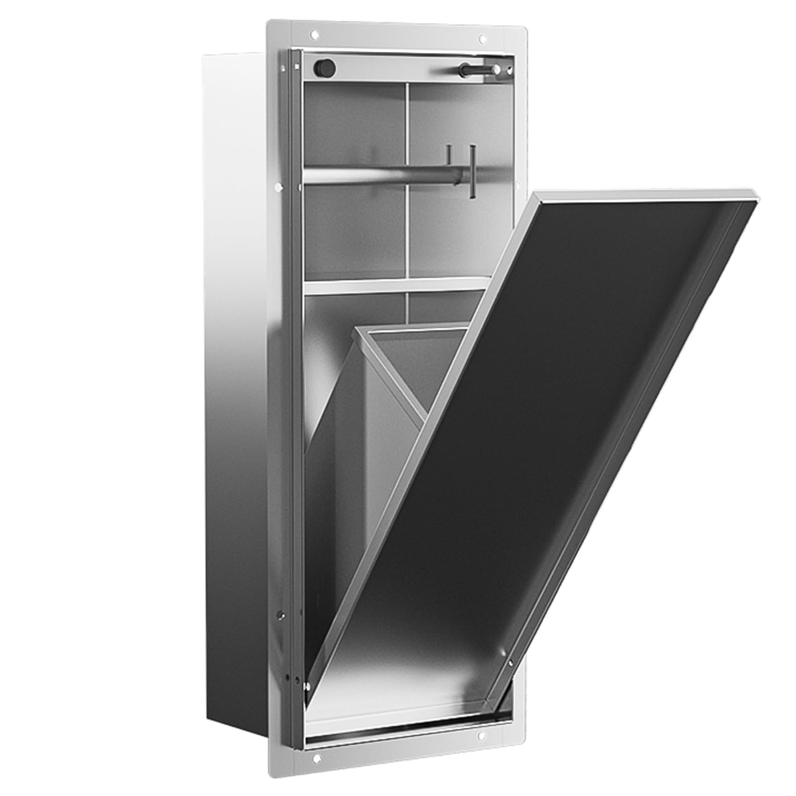 AYCDL Bathroom Storage Shelf for Toilet | Metal Wall-Mounted Shelves | Black Corner Shelf for Shower | 22.4x53.2cm | Space-Saving nizer for Home,Nero-22.4x53.2cm