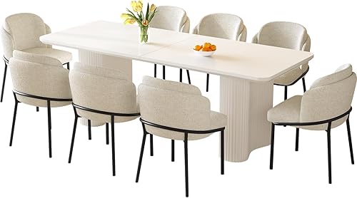 Miniatura 27 de Juego de mesa de comedor y sillas de 7 piezas para 6, mesa de cocina rectangular de 62.99 pulgadas con 6 sillas, juegos de cocina y comedor con