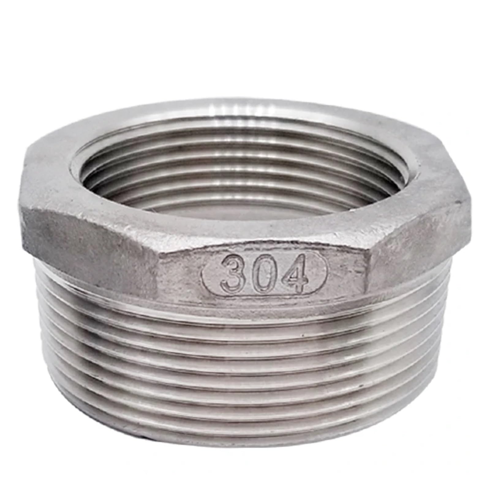 Hf Mont Men's Dn32 1-1L4 Bsp 1/8" 1/4" 3/8" 1/2" 3/4" 1" -2" Bspt Fe Reudcer Bushing 304 316 Stainless Steel Pipe Fitting Connector(,Ss304,Dn10 3L8 Bsp Fe)
