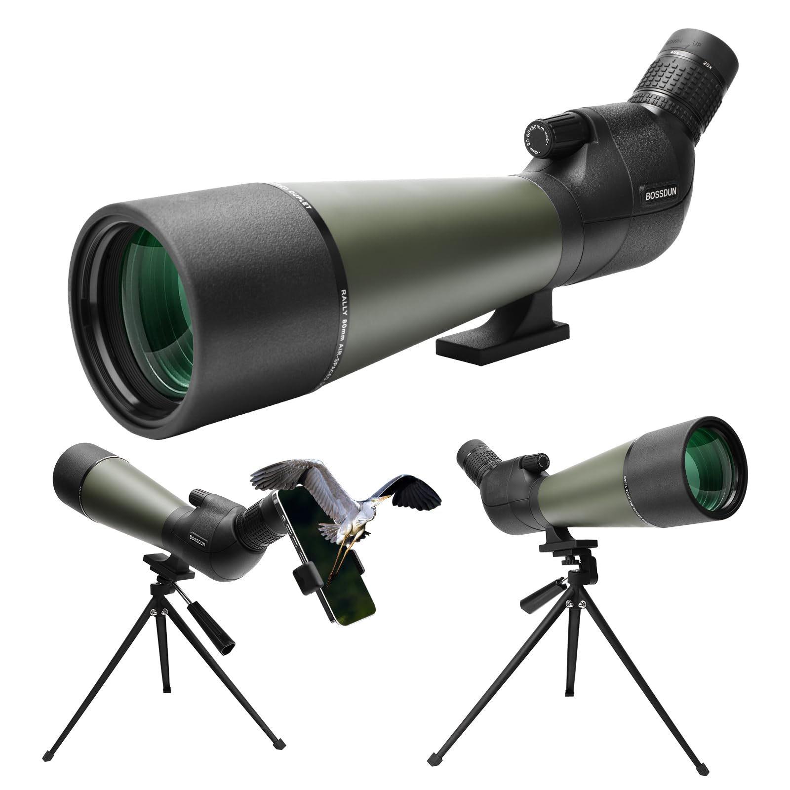 Actualisé 25-75X Longue Vue Puissante avec Adaptateur Téléphonique de Trépied et Sac de Transport - HD BAK4 Prisme FMC Lens pour Chasse, Le tir à la Cible et l'observation des Oiseaux (25-75X)