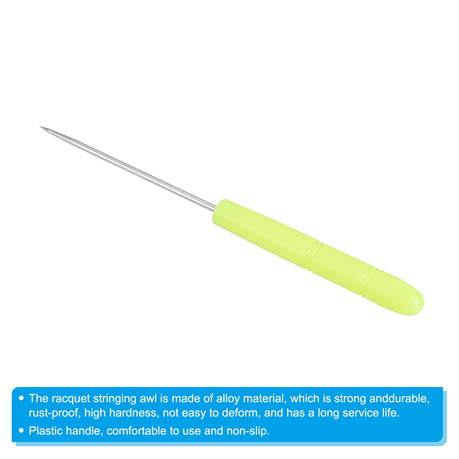 PATIKIL Badminton Racket Stringing Awl, 2 Pack Tennis Racket Racquet String Straight Awls Guiding Tool, Yellow - Image 4
