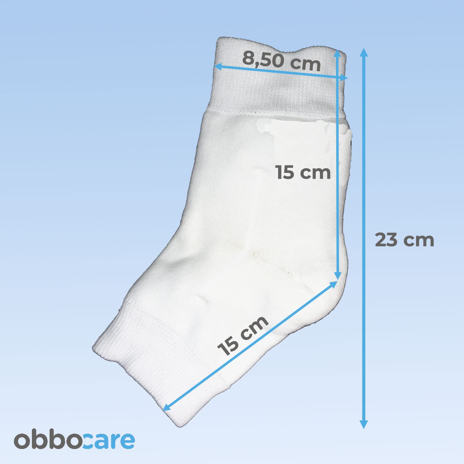 Obbocare - Calcetín Antiescaras De Tejido Acrílico Muy Suave. Par De Calcetines Con Acolchado De Gel de Poliuretano Lavable. Disminuyen El Riesgo De Escaras En Talones.