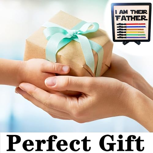 Miniatura 6 de Letreros de madera grabados con texto en inglés "I AM THEIR THEIR Father", para decoración de escritorio, para papá, papá, papá, abuelo, regalos