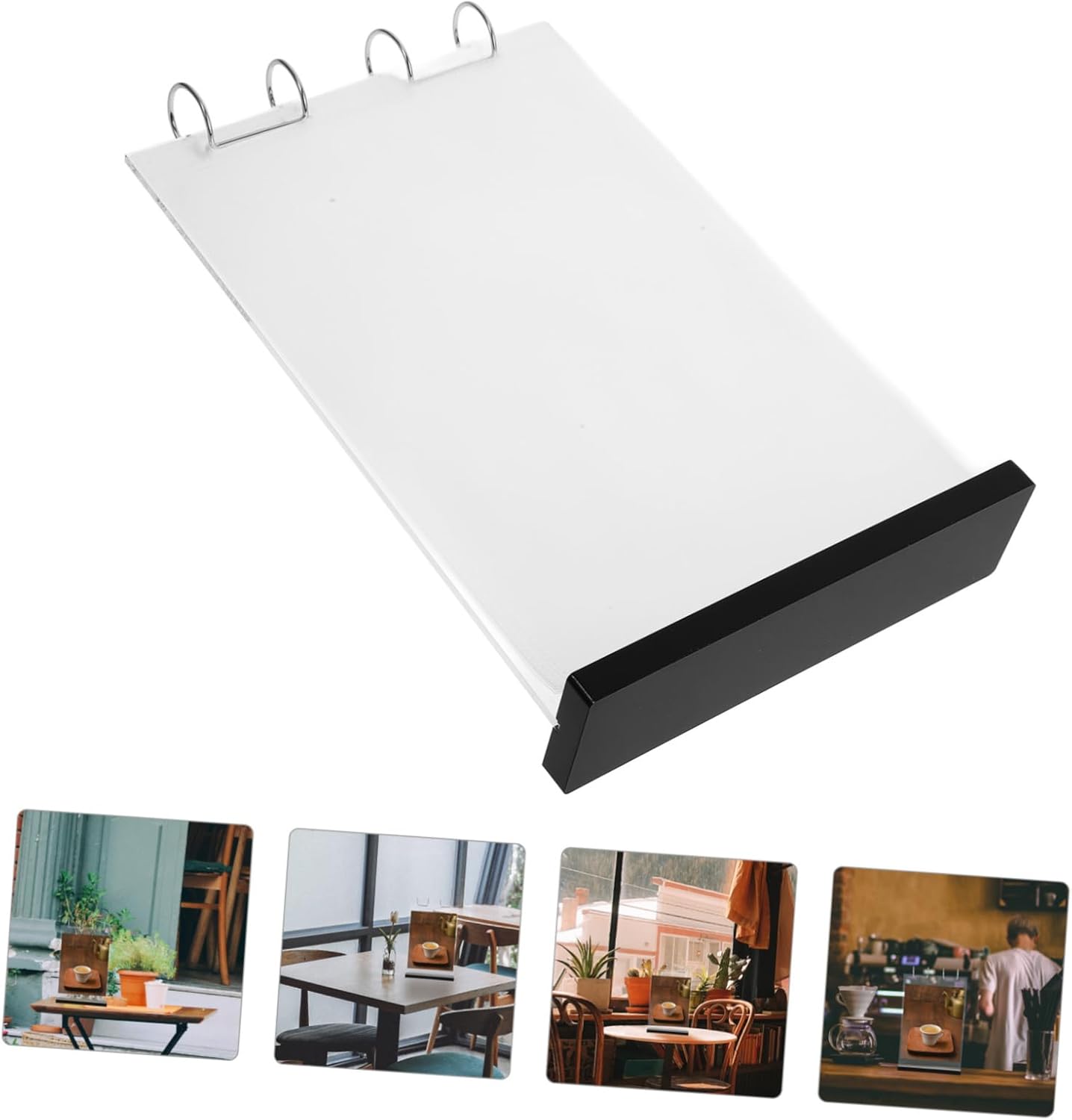 PartyKindom Menu Display Rack Acrylic Holder Sign Holder Stand Double-sided Flip Suitable for Cafe