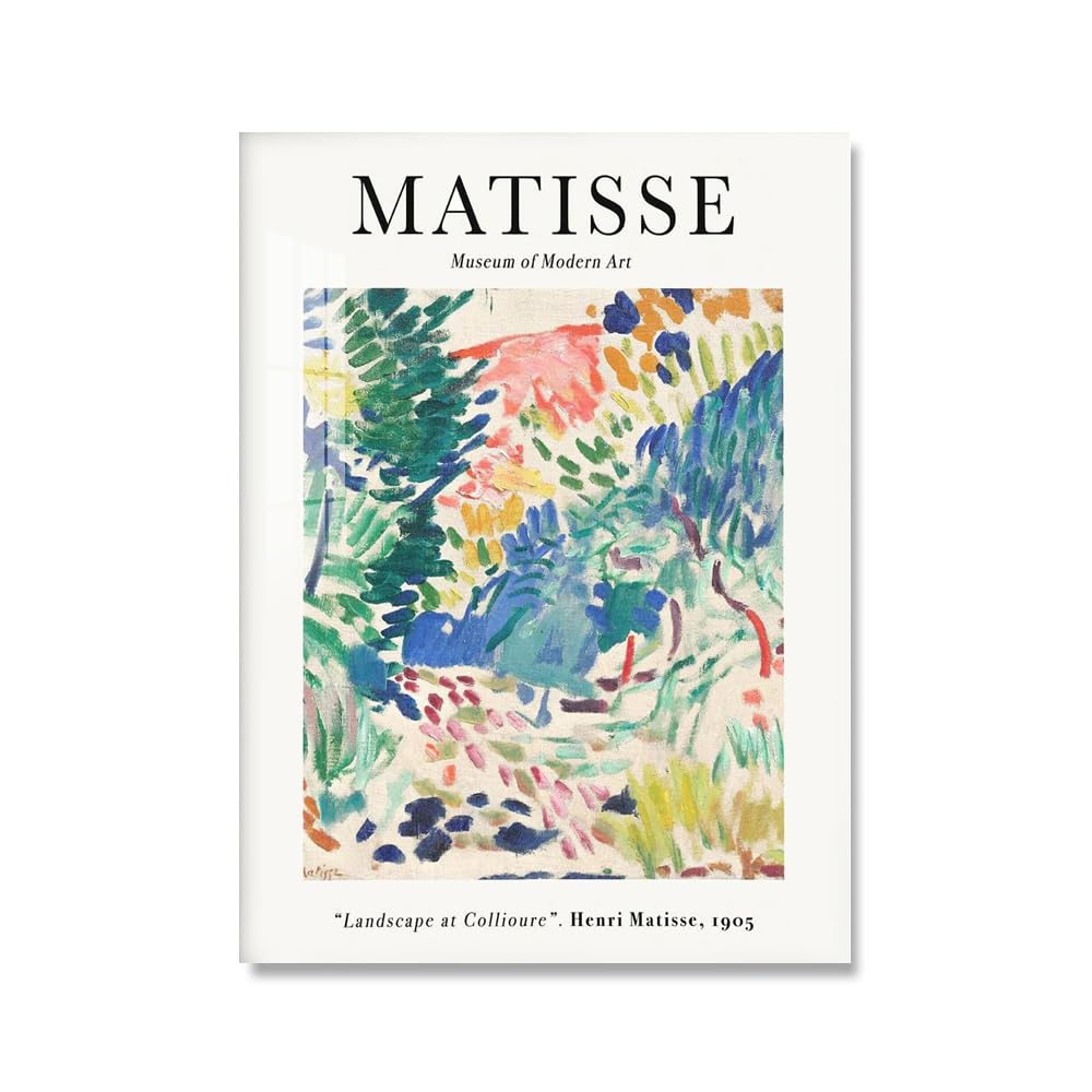 QSDTGHUIKP Henri Matisse Wall Art Henri Matisse Landscape at Collioure Poster and Prints Abstract Canvas Painting for Home Picture Decor 16x24inx1 Frameless