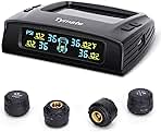 Tymate TM2 RV Tire Pressure Monitoring System, Tire Pressure Monitor with Solar Charge, TPMS with 4 Sensors(Max. 10) & 6 Alarm Modes, New Updated w/Color LCD Display, 0-87PSI for RV/Trailer/Truck/SUV