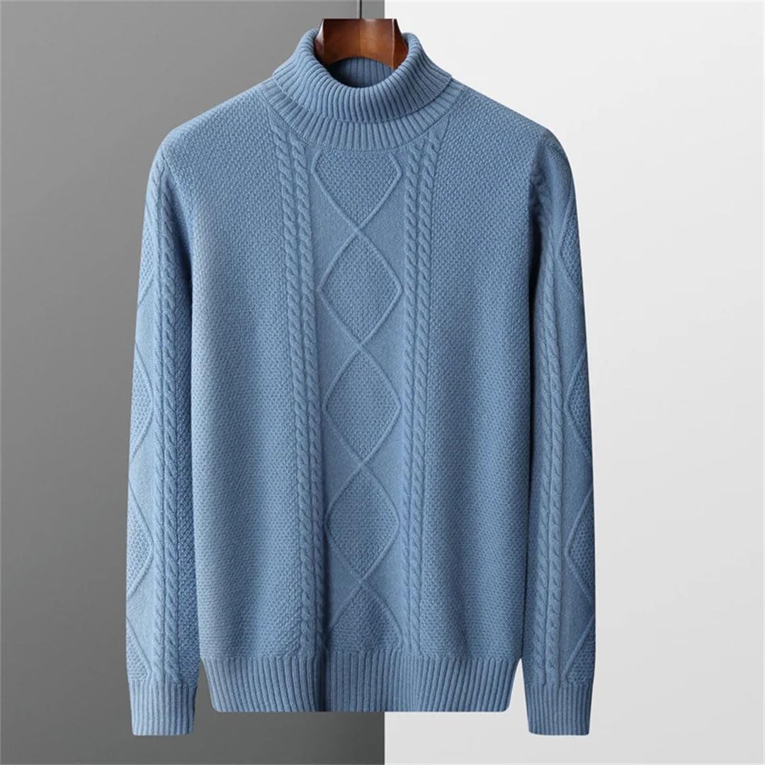 Suéteres De Cuello Alto para Hombre Jersey De Punto De Lana Tops Sueltos De Manga Larga