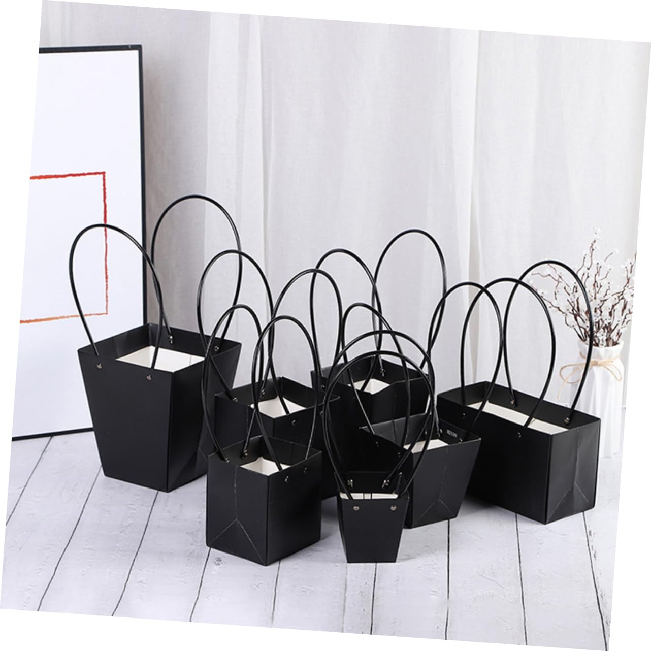 SHINEOFI Kraftpapier Schwarz für Blumensträuße Geschenkpapier Rolle Dekoratives Papierverpackung Geeignet für Große Blumensträuße Langlebig