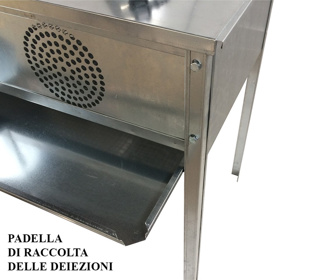Gabbia Allevatrice Pulcinaia Riscaldata per 40-50 Pulcini Quaglie ed Altri Volatili di 1 giorno. Con Termometro digitale. Interamente in lamiera zincata.