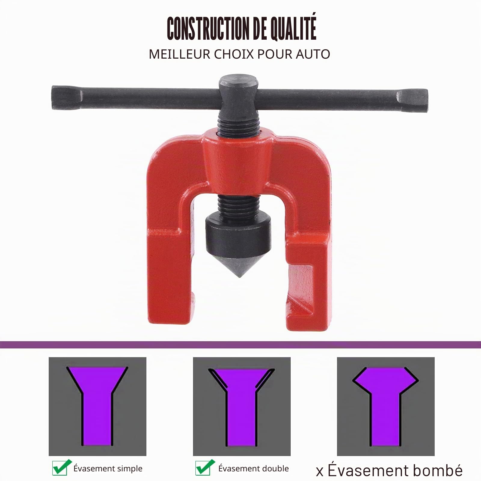 Swpeet Kit de 3 pièces d'outils de soudure double pour voiture et kit de cintrage de tube 3 en 1 à 180 degrés, outils de soudure de ligne de 5/8", 5/16", 3/16", 1/4", 3/8", 1/2" et cintreuse de cuivre