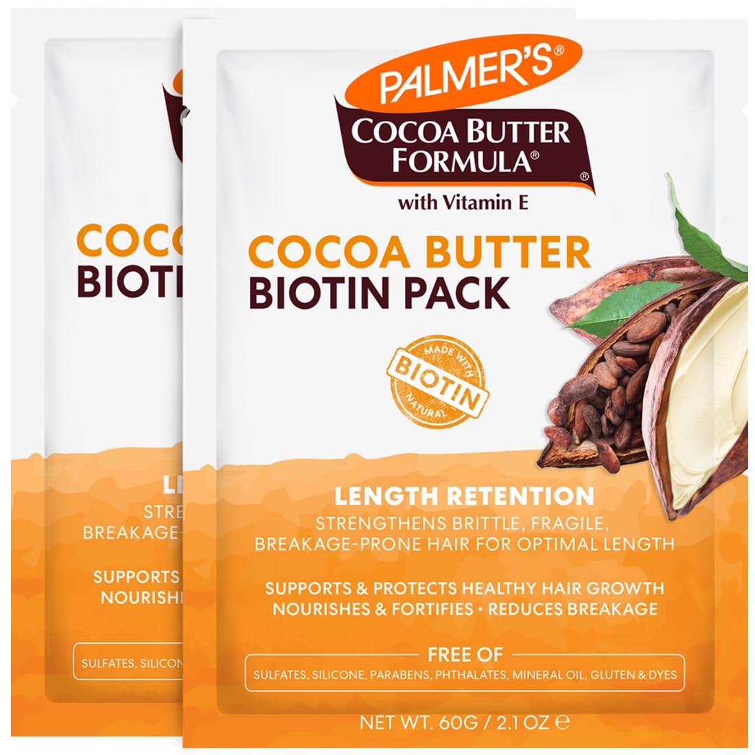Palmer's Cocoa Butter & Biotin Length Retention Biotin Pack, 60g (Pack of 2)