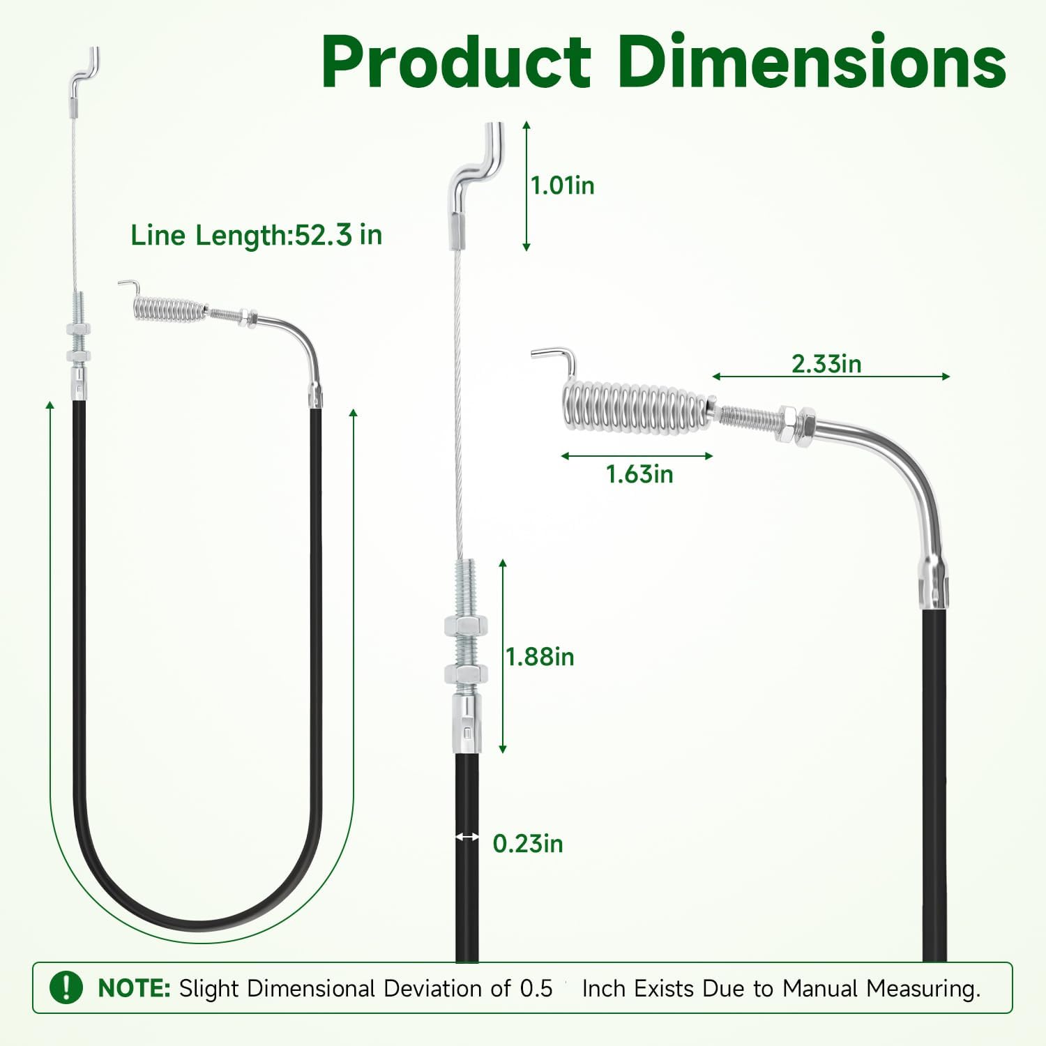 52.3" Clutch Control Cable Compatible with Earthquake Viper 17527