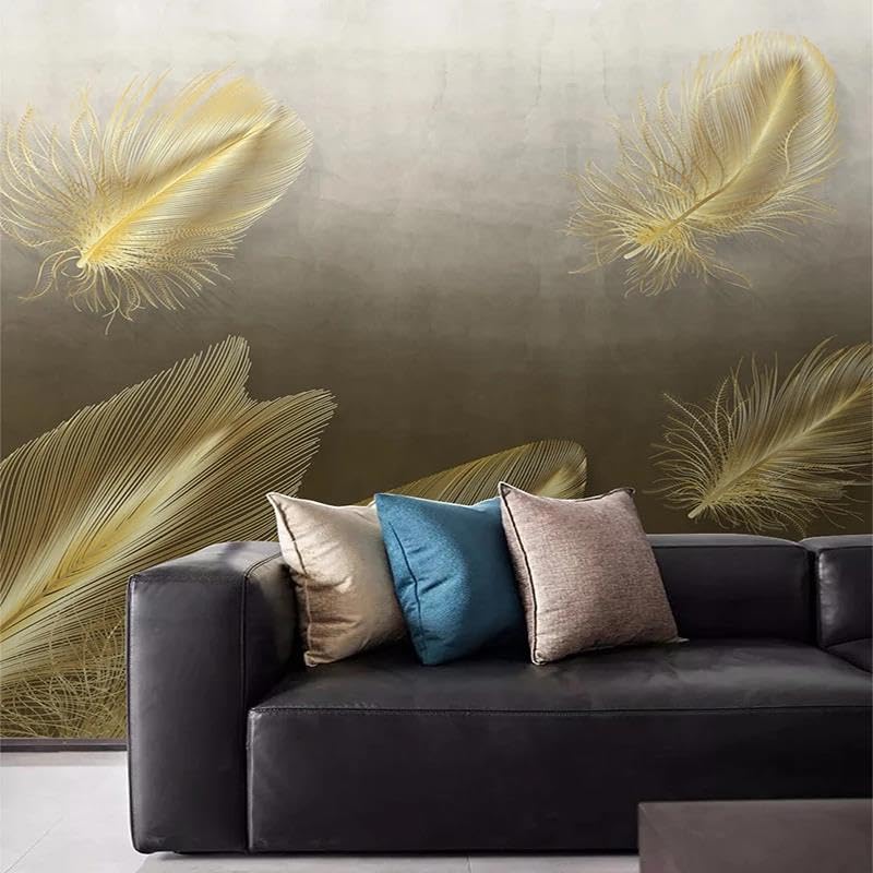 Papier peint 3d feuilles d'or tissu non tissé fond de séjour