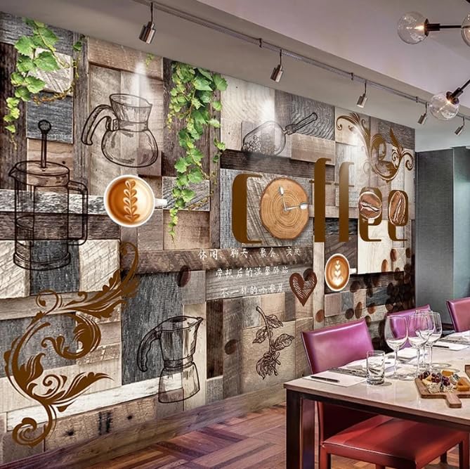 Papier peint 3D photo cuisine et restaurant motif rotin vert 200x140cm