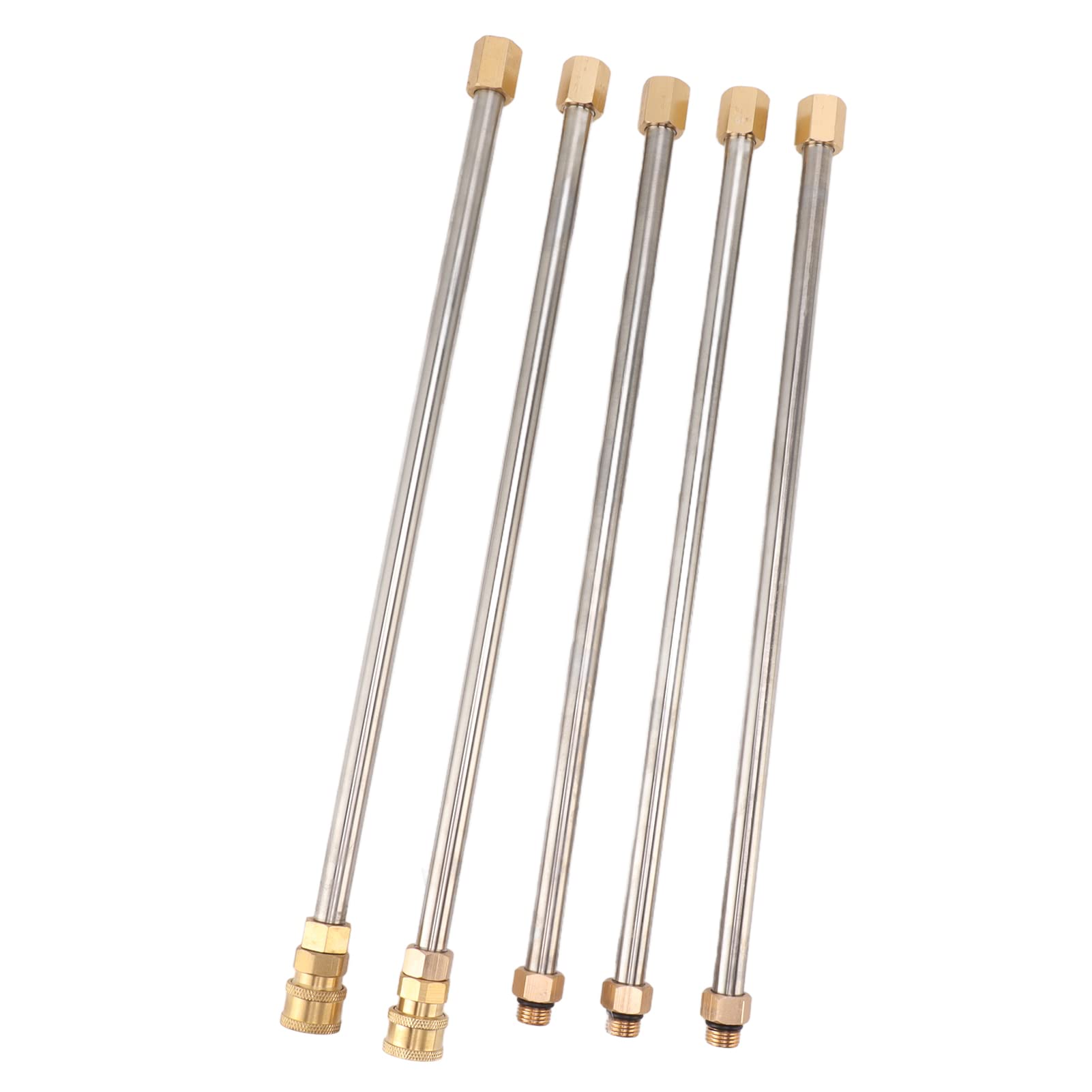 Bacchetta di Prolunga per Lancia Idropulitrice, 5 Aste Diritte + 3 Aste Curve da 30° 90° 120°, Attacco Rapido da 1/4" 4000PSI, con 6 Ugelli, Kit da 9 Strumenti di Pulizia per Grondaie