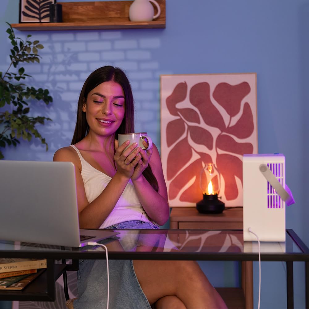 Cecotec - Tischklimageräte EnergySilence 500 DeskChill Smart, 6W, 500 ml Ablagerung, Berührungssteuerung, Digitalanzeige, 3 Geschwindigkeiten, LED -Licht mit 7 Farben und Timer