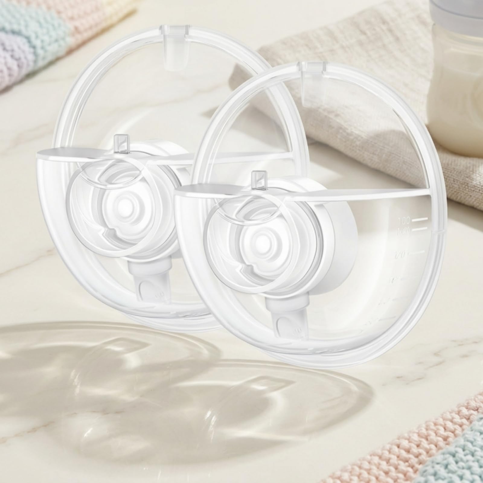 2 Pezzi Flange Tiralatte con Valvole Trasparente Diaframma in Silicone Graduato Accessori per