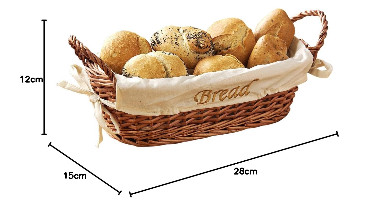Lot De 2 Corbeilles à Pain Avec Doublure - Osier En Corde Papier, 2 Tailles - Rangement Pain, Fruits, Petit-déjeuner