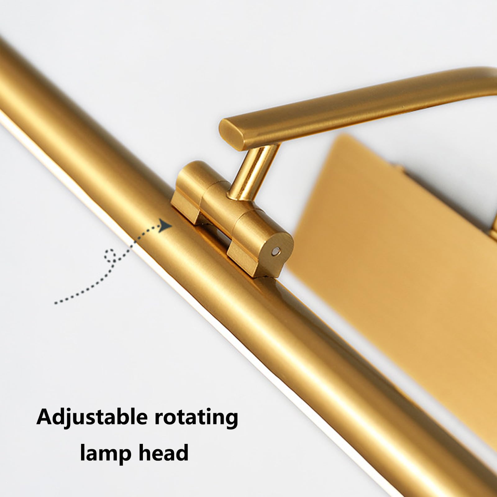LED Spiegelleuchte Wandlampe mit Bewegungsmelder Wandbeleuchtung mit Schalter Wandleuchte Indoor Drehbarem Wandleuchten für Schlafzimmer Wohnzimmer Arbeitszimmer (Schwarze-Neutrales Licht,40cm)