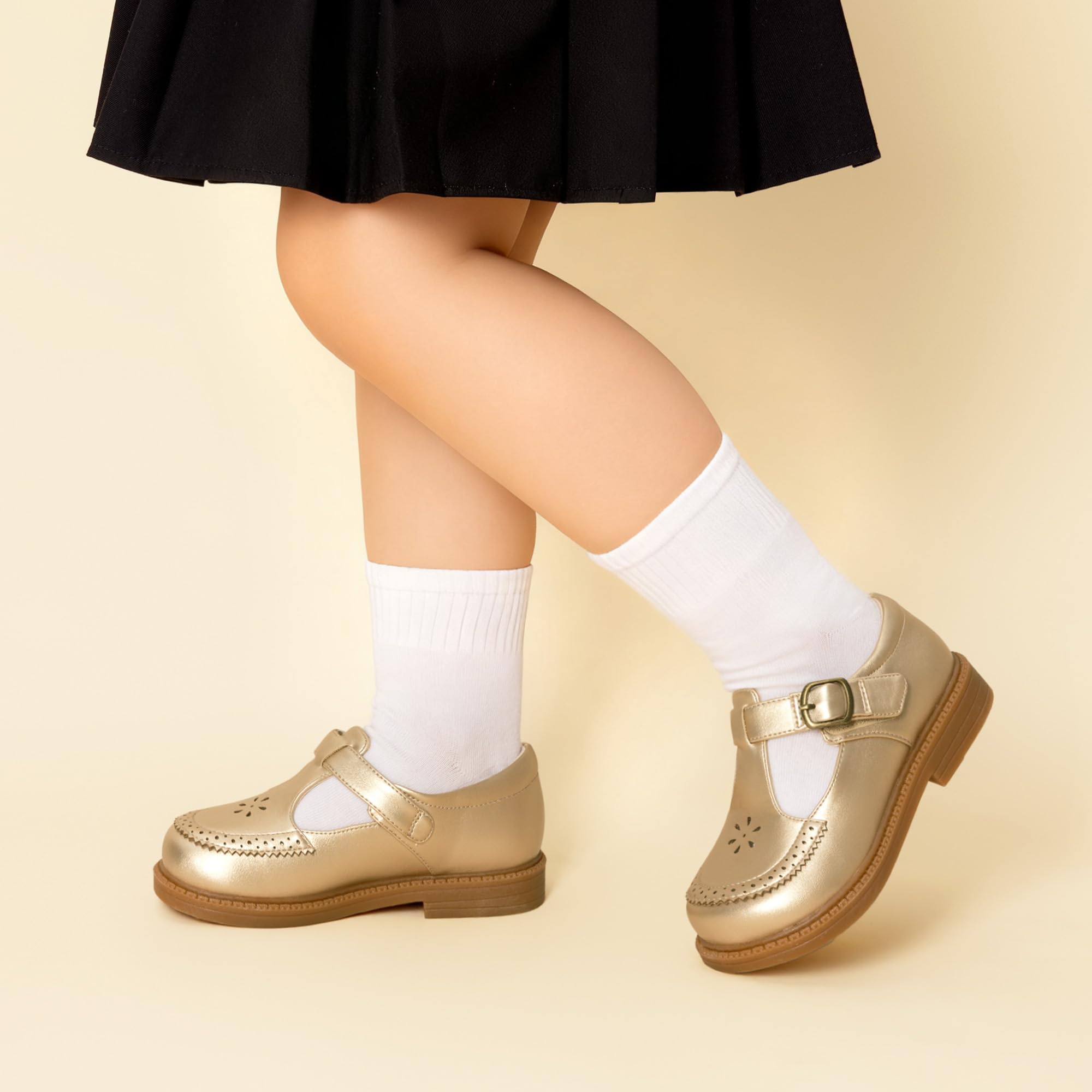 DREAM PAIRS Dziewczęce buty na ubrania dla dziewczynek z kwiatami na wesele, imprezę