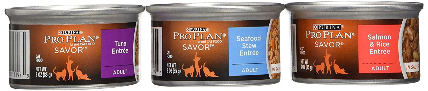 Purina Pro Plan Wet Cat Food Variety Pack, Seafood Favorites - (2 Packs of 12) 3 oz. Cans