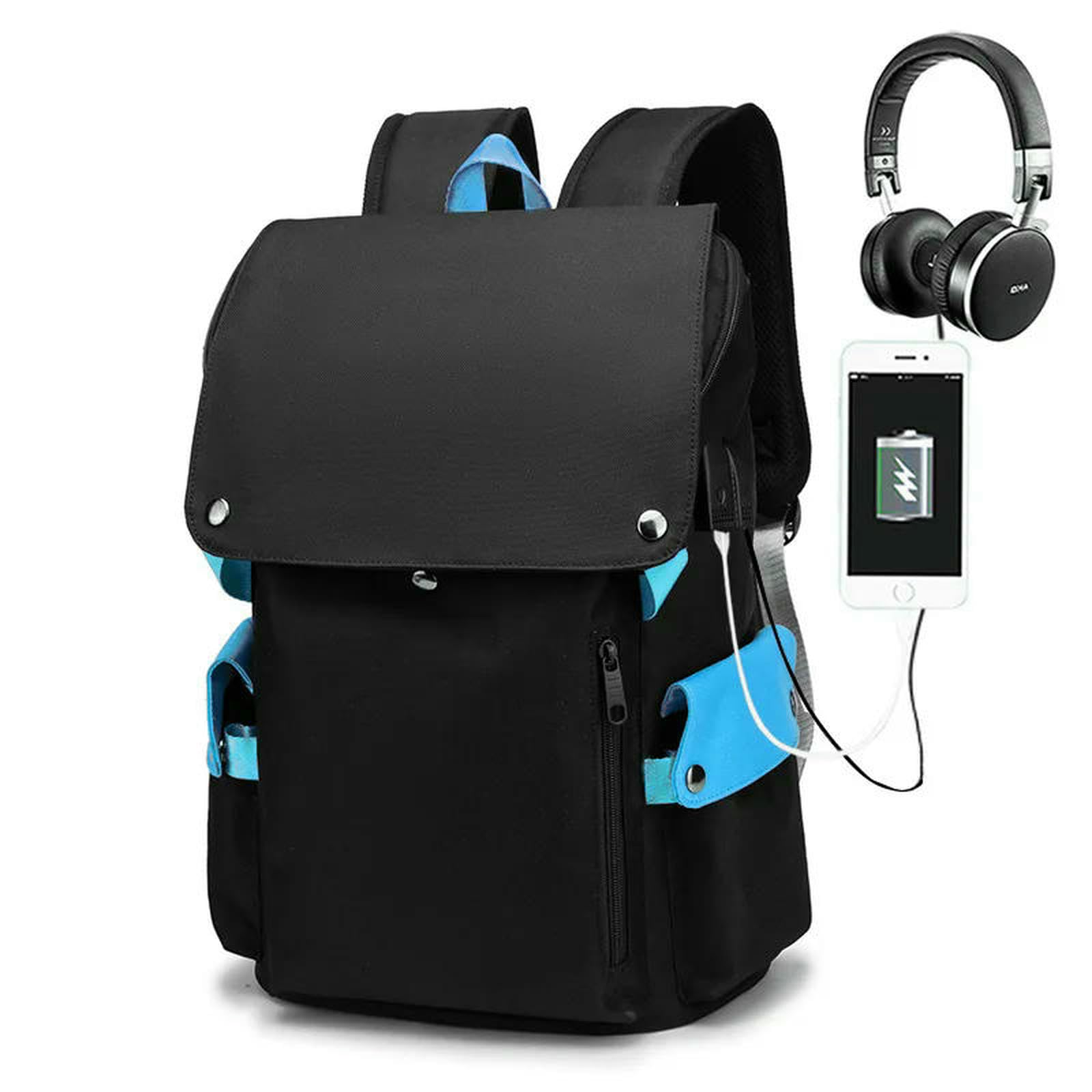 Zaino per Laptop da 15,6 Pollici Impermeabile con Porta di Ricarica – Borsa Scuola Viaggi d'Affari Uomini E Donne