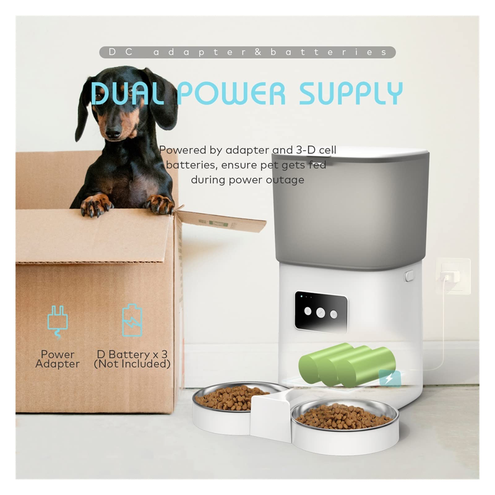 Amazon | 自動給餌器 6L TuYa アプリフィーダータイミングスマート自動
