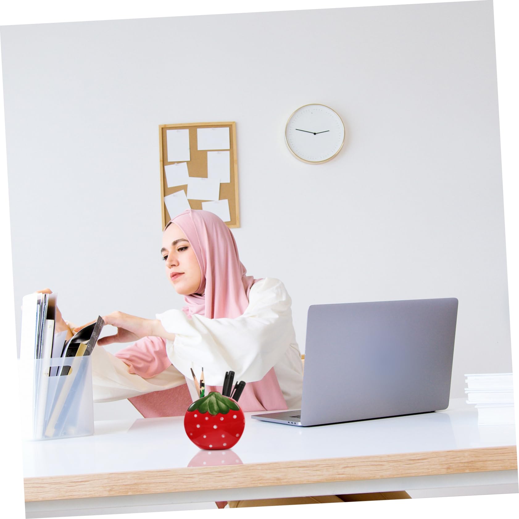 Housoutil 3 Pezzi Portapenne Alla Fragola Simpatici Portapenne Porta Della Penna Da Scrivania Organizzatore Desktop Porta Di Penna Multifunzionale Contenitore Per Penne Rosso Ceramica