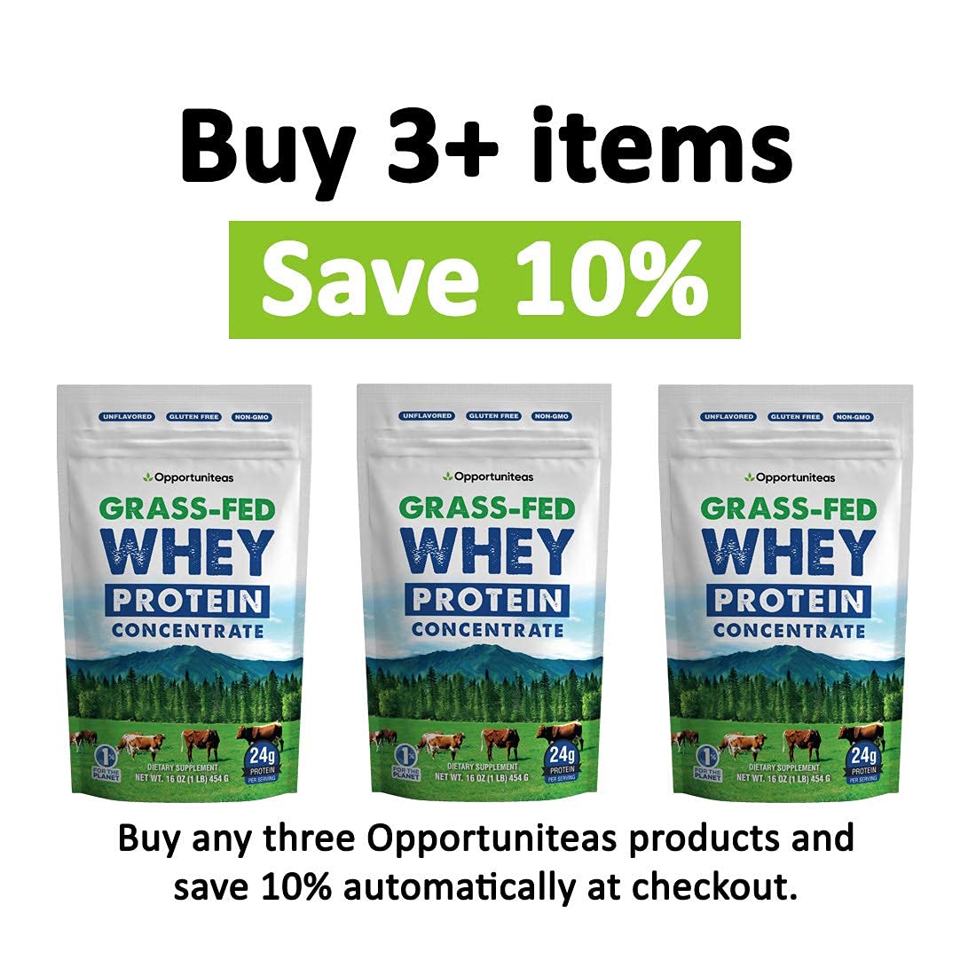 Grass Fed Whey Protein Powder Concentrate Unflavored & Unsweetened