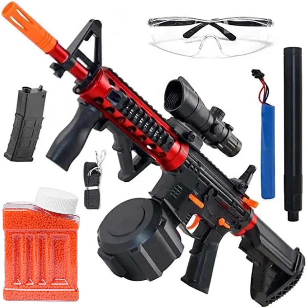 Toy gun M4A1 Gun Bullet Automatic rifle, glasses, silencer, 20,000 soft bullets, adult electric toy 8-12 years old boy birthday gift Christmas gift
