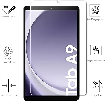 KEANBOLL 2 Pack Designed for Samsung Galaxy Tab A9 & Galaxy Tab A11 8.7 Tempered Glass Screen Protector, (SM-X110/ SM-115/ SM-X133/SM-X135), Ultra Clear, 9H Hardness, Scratch Resistant
