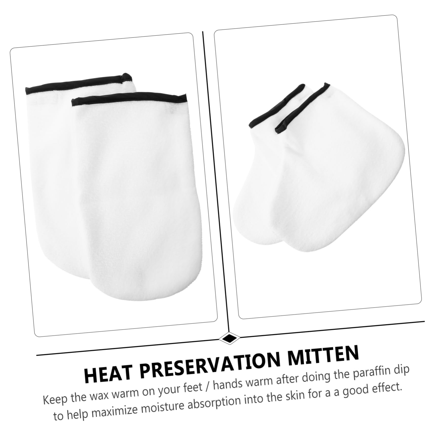 minkissy Beauty Salon 2 Pairs Paraffin Wax Gloves Moisturizing Hand Mask Foot Cover Socks Spa Kit