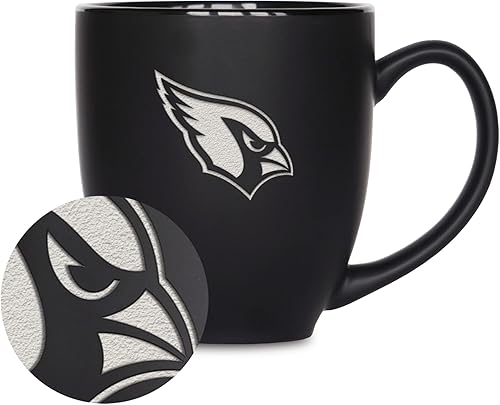 Vista 34 de Rico Industries Taza Bistro de fútbol americano de la NFL de 15 onzas, para bebidas calientes o frías, logotipo del equipo grabado para una