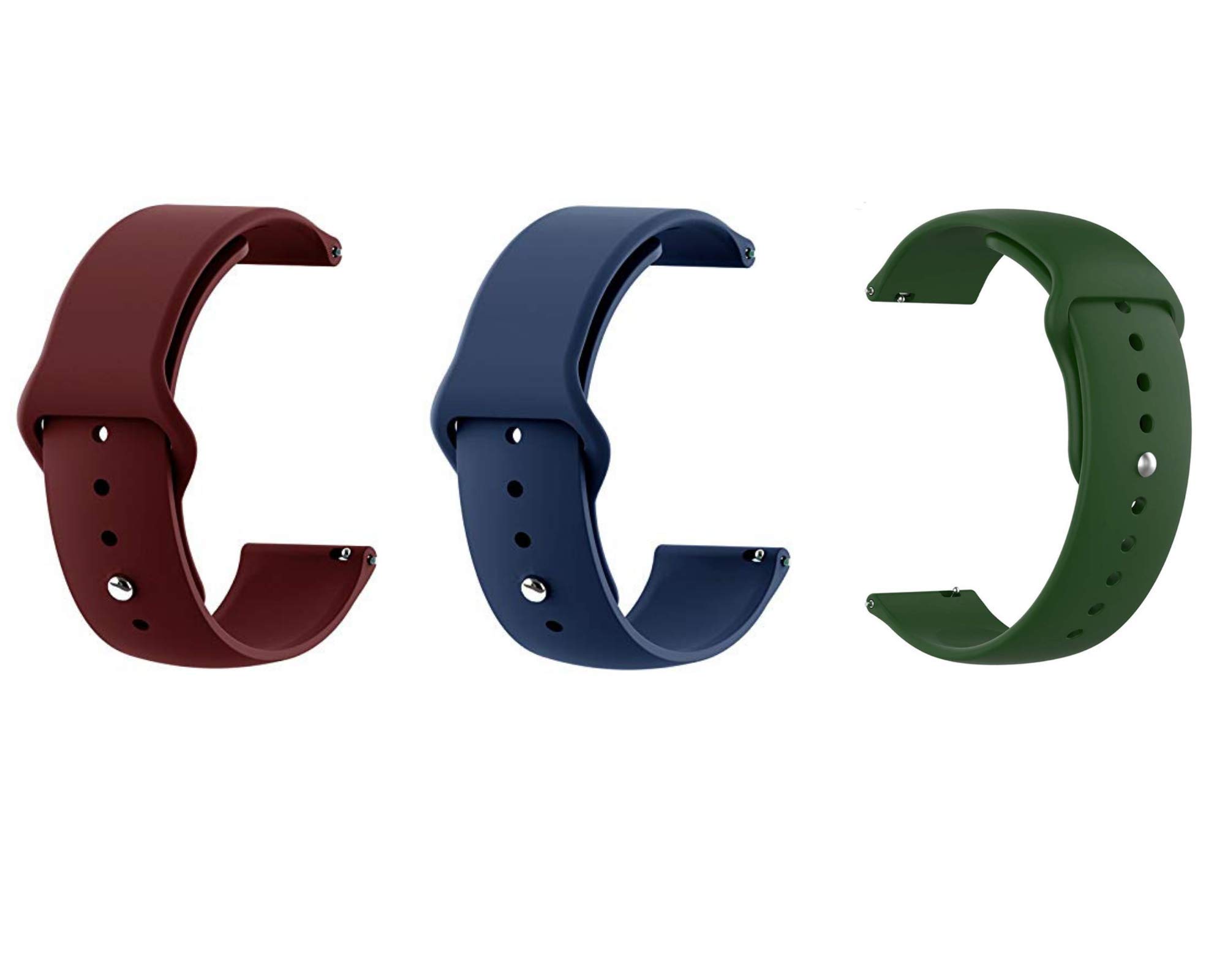 DIVERTS20 MM Soft Silicon Watch Strap Band Compatible for Samsung Galaxy Watch 4 40mm & 44mm Galaxy Watch 4 Classic - 46mm & 42mm Watch Strap - Quick Release (Pack of 3)