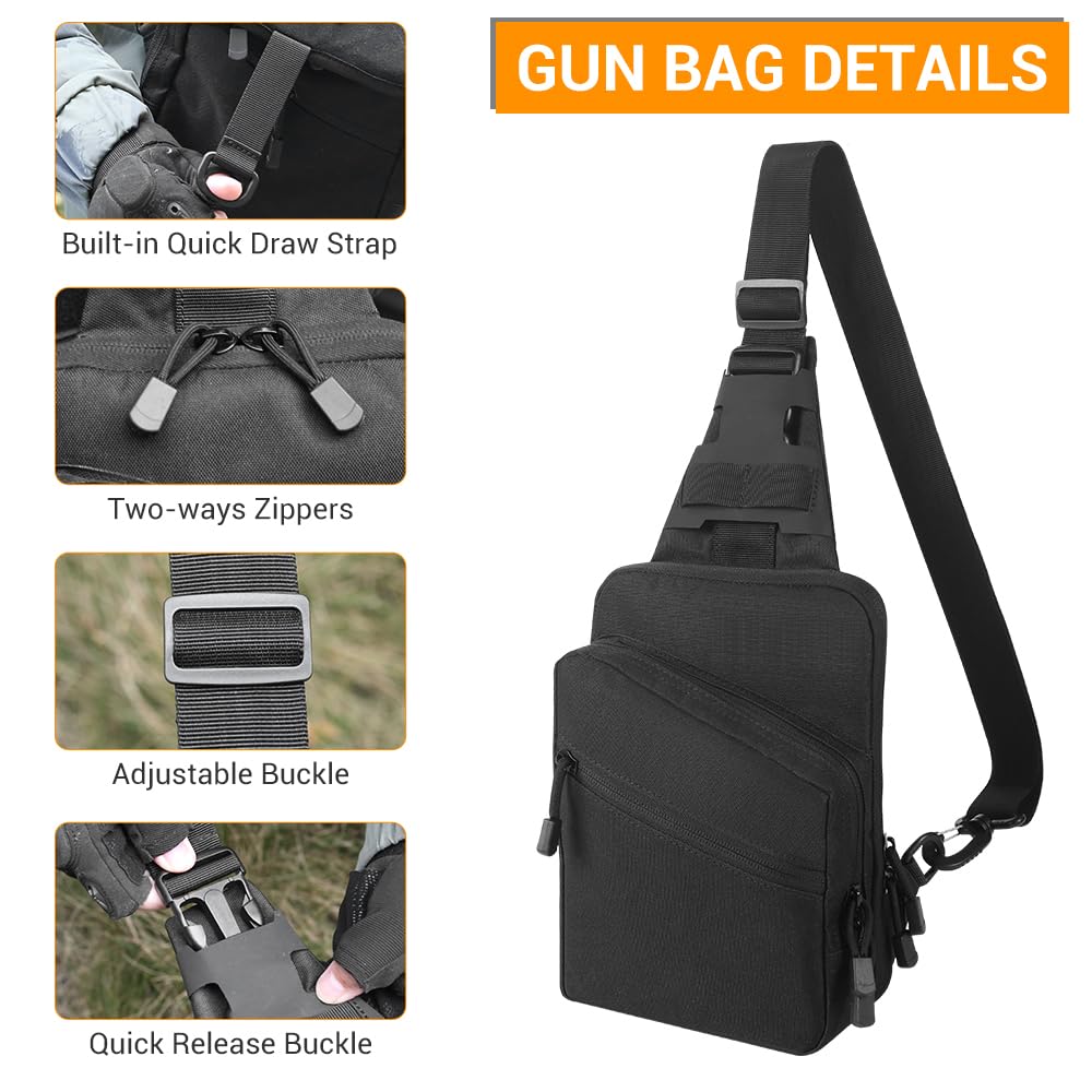 EDC Sling Brusttasche, Taktische Umhängetasche, Verdeckter Waffentasche, Trage Schulterrucksack für Männer, Reisen, Wandern, Outdoor