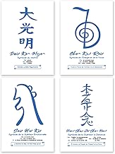 Français Poster Symboles Reiki – Apprentissage du Reiki – Décoration Reiki – Accessoires Reiki – Cadeaux Reiki – Matériel Reiki [Ensemble de 4 affiches au format A4]