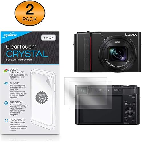 Miniatura 2 de BoxWave Protector de pantalla compatible con Panasonic Lumix DC-ZS200 – ClearTouch Crystal (paquete de 2 unidades), protector de pantalla HD –