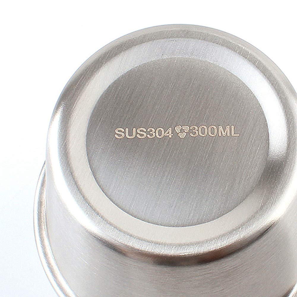 Kubek ze stali nierdzewnej 300 ml (zestaw 4 szt.) Premium do układania w stos kubki do kawy, na zewnątrz, na kemping i do aktywności wewnątrz pomieszczeń, kubek termiczny ze stali nierdzewnej