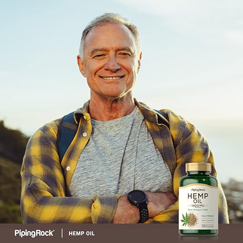 Miniatura 6 de Piping Rock Cápsulas de aceite de cáñamo de 1400 mg | 180 cápsulas blandas | Omega 3 6 9 | Prensado en frío | Suplementos sin gluten, sin OMG