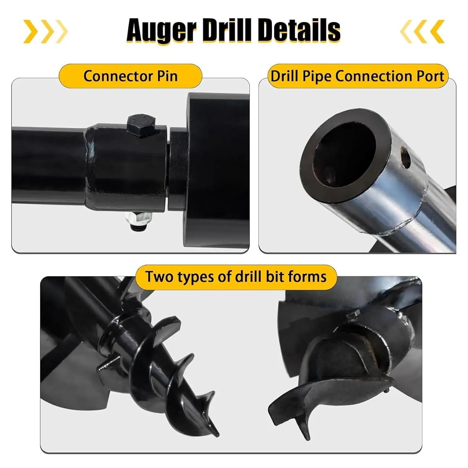 300MM & 400MM Auger Drill Rod Attachment for 1Ton-1.5Ton Excavation Equipment(400mm Drill Rod)