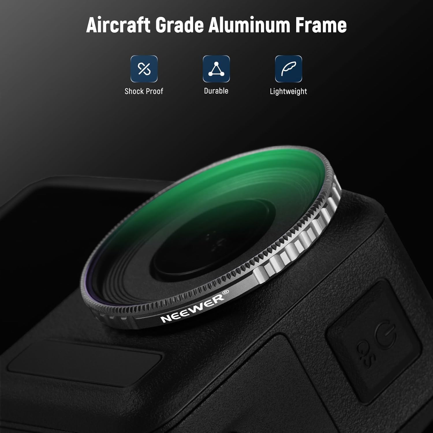 Neewer Zestaw filtrów CPL i ND do Action 5 Pro (6 sztuk), CPL+ND8+ND16+ND32+ND64+ND1000, akcesoria do kamer sportowych, wielowarstwowe szkło optyczne HD, kompatybilne z DJI Osmo Action 5 Pro/4, FL-A13