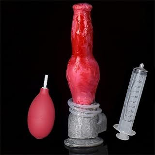 Realistic Dildo Ejaculating Squirting Dildos with Suction Cup 10inches Silicone Wolf Dildo Sex Toy G Spot Knotted Dildo