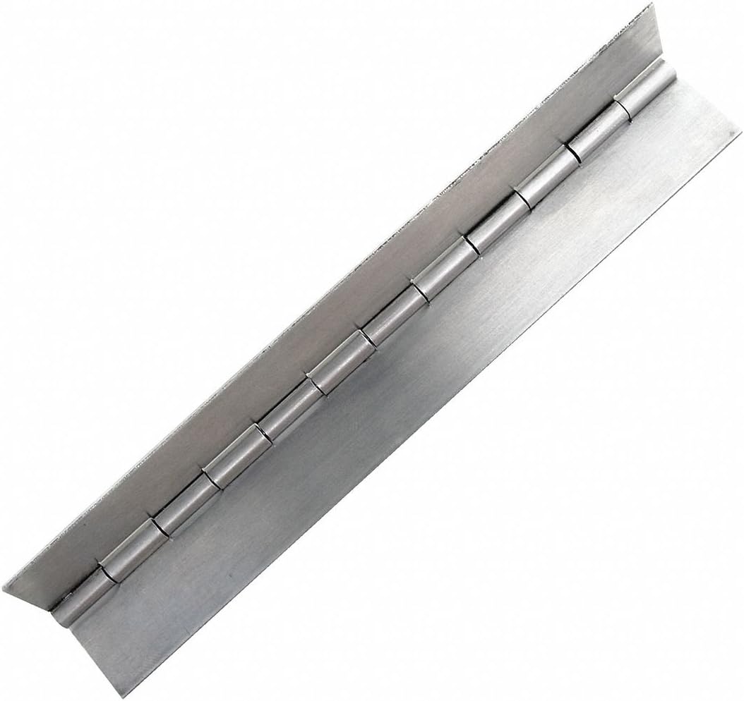 270 Continuous Hinge Without Holes, Mill Stainless Steel, Door Leaf 72