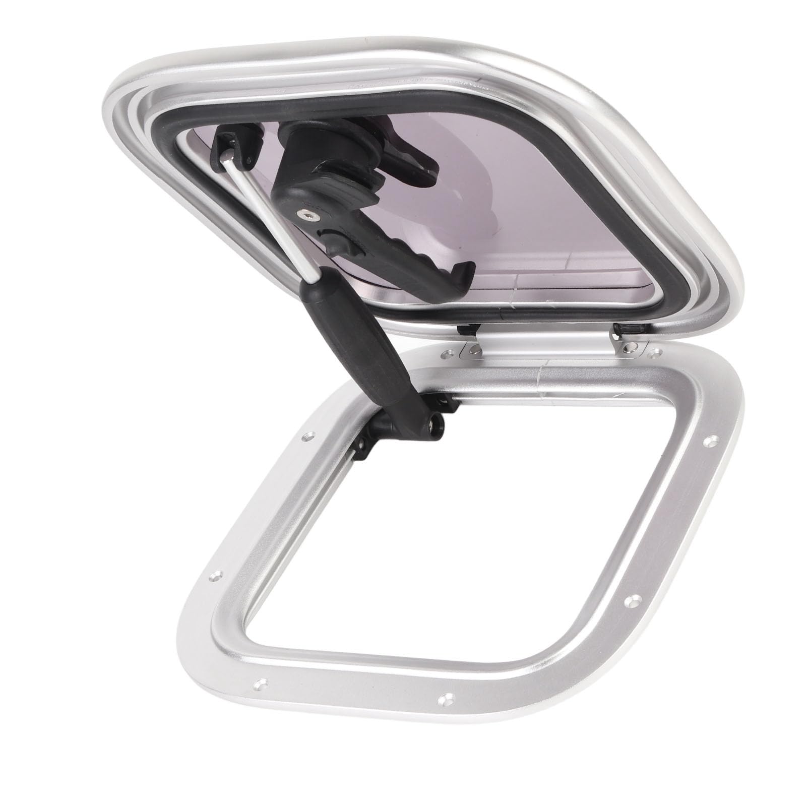 Yctze Oblò per Finestra per Barche Oblò per Yacht Marine 211 X 211 Mm Grigio Push Out Lucernari con Asta di Supporto in Acciaio per Yacht RV – Soluzione di Sostituzione dell'hardware del Ponte