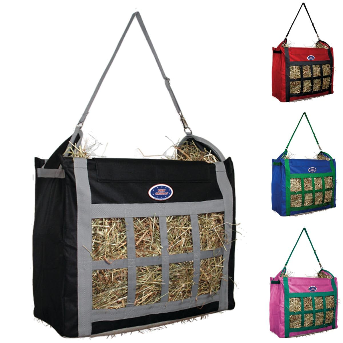 Derby Originals Top Load Hay Bag with Super Tough Bottom and 6 Month Warranty (Black/Grey)