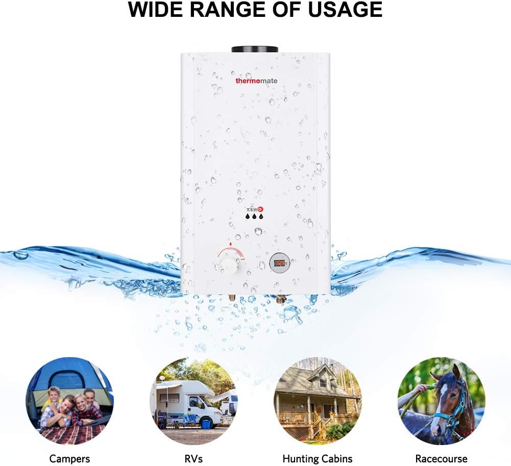 Limited Stock thermomate ZERO16 4.23 GPM Propane Tankeless Gas Water Heater for Outdoor, 0.7 PSI Low Pressure Startup, White One-Day Sale: Up to 40% Off thermomate ZERO16 4.23 GPM Propane Tankeless Gas Water Heater for Outdoor, 0.7 PSI Low Pressure Startup, White