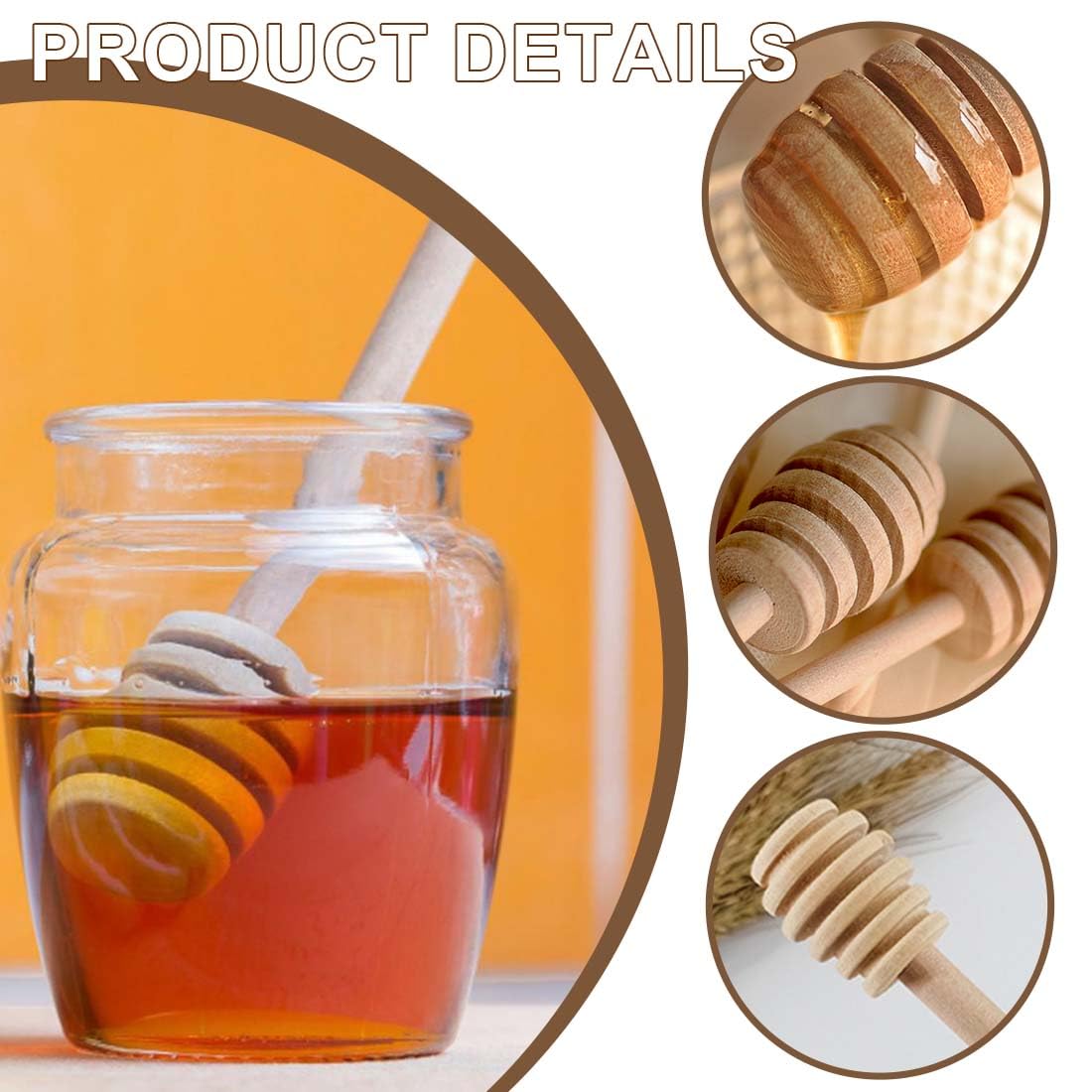 2 Bastoncini Di Legno Per Miele - Mescolatore Naturale Per Barattoli Di Miele, Sciroppi E Marmellate - Foto 14