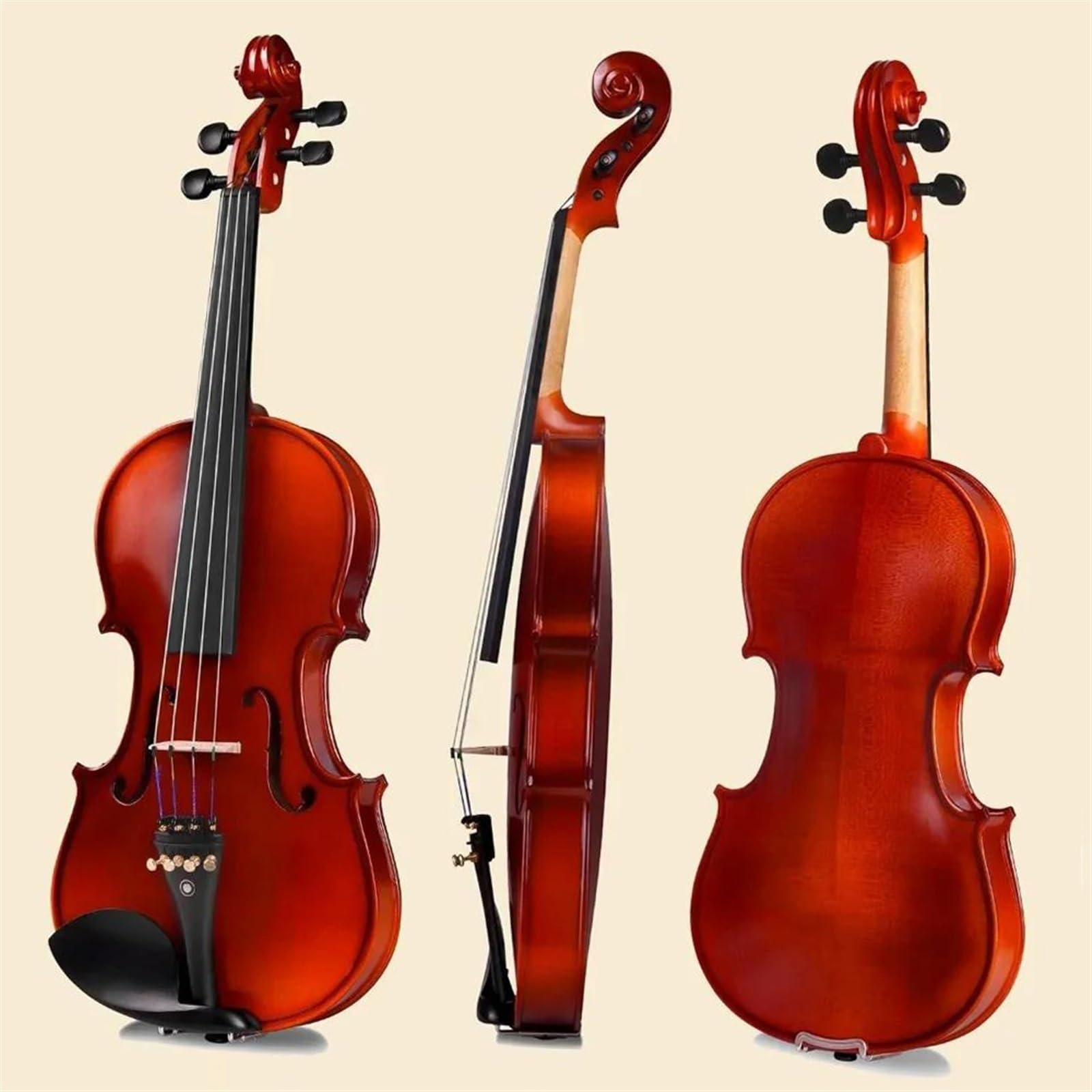 Geige 4/4 Violinenset In Voller Größe Solide Violinenausstattung Mit Hartschalenkoffer