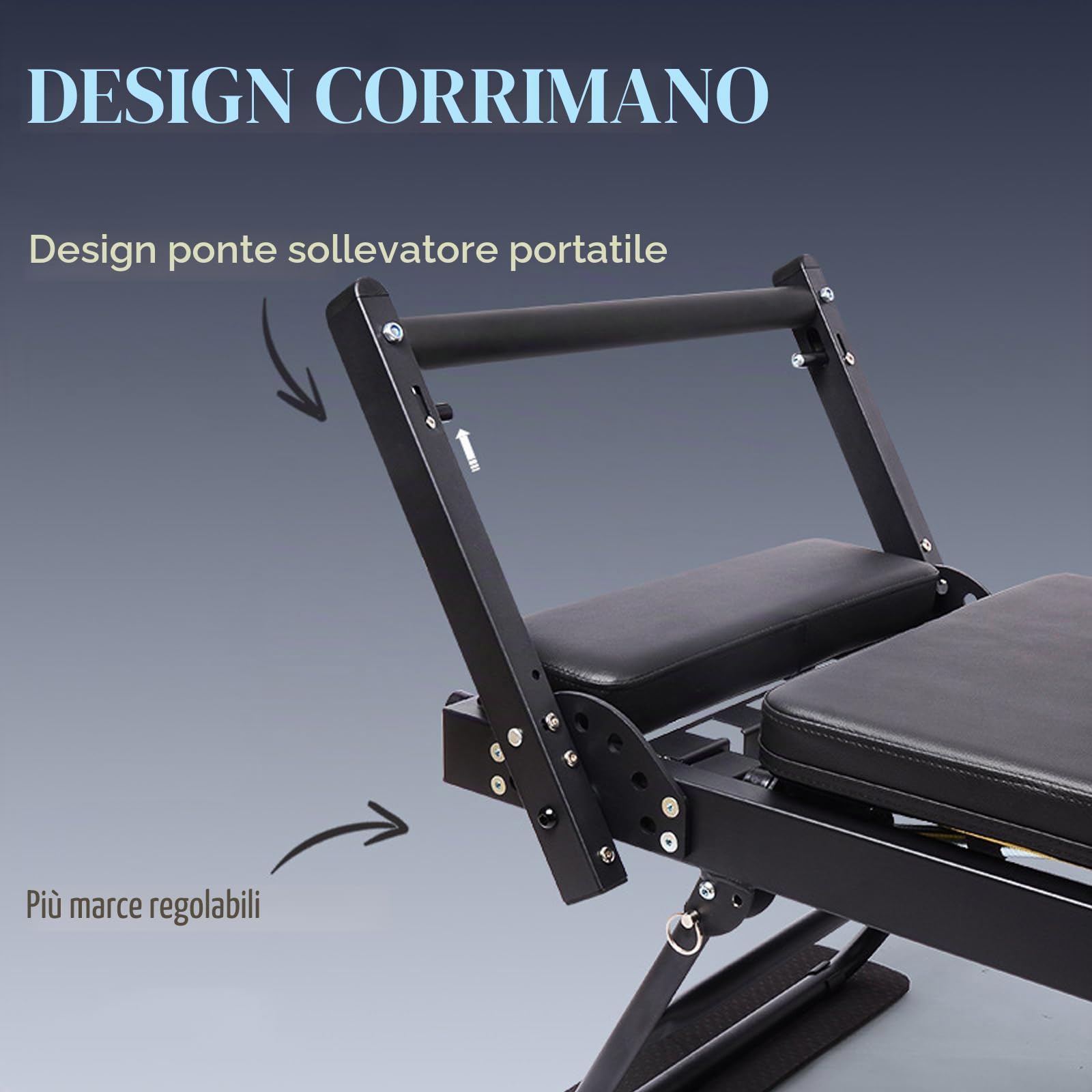 Pilates Reformer per Casa, Attrezzatura per Macchina da Pilates con Jump Board e Dual Resistance, 4 Molle e 5 Corde per Allenamento di Forza Attrezzatura,A